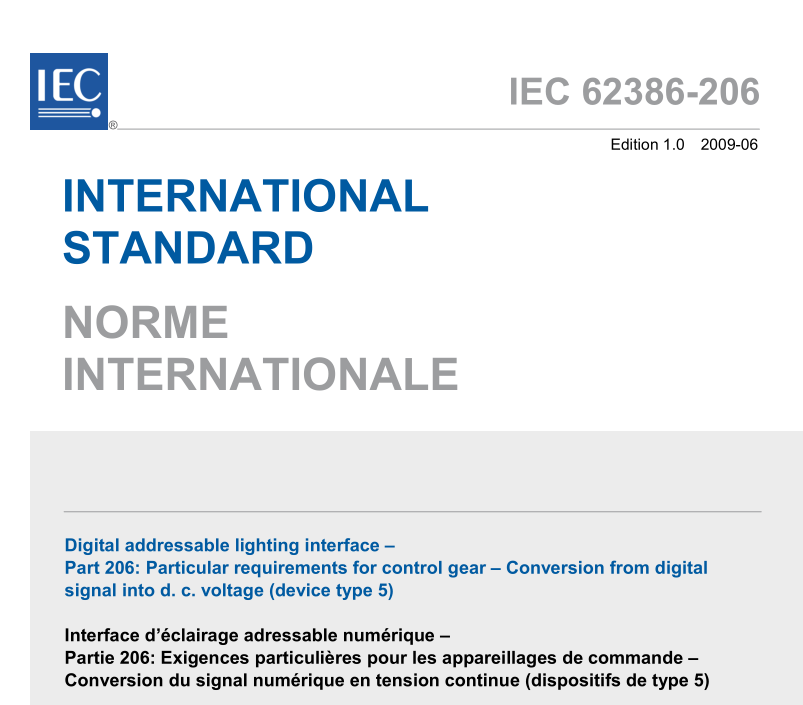 IEC 62386-206:2009 pdfダウンロード